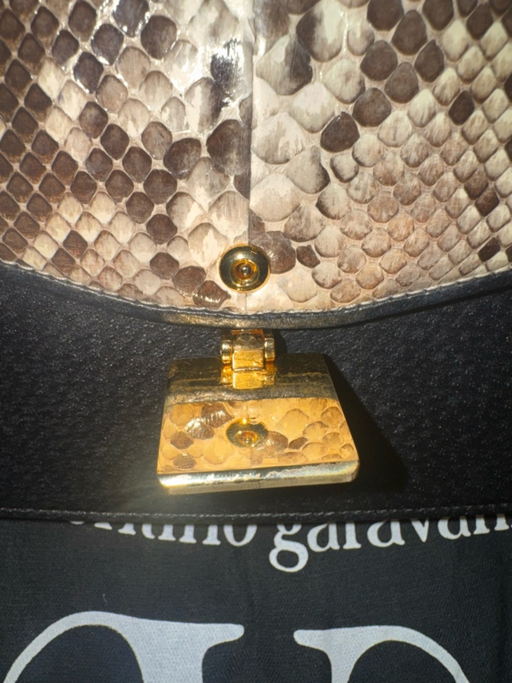 Valentino Garavani Python-Print Flap Crossbody with the COA - Picture 9 of 13